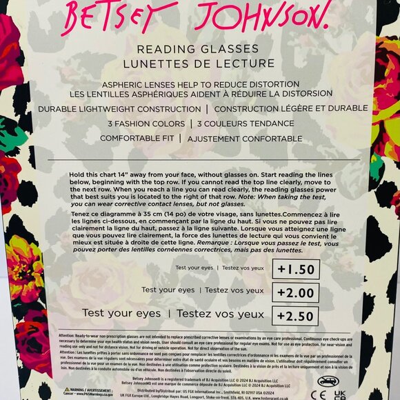 BETSEY JOHNSON reading glasses 3 pack cat eye fashion readers +1.50 - Picture 4 of 4